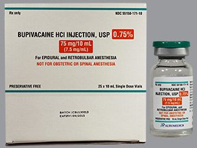 Bupivacaine HCl, Preservative Free 0.75%, 7.5 mg .. .  .  